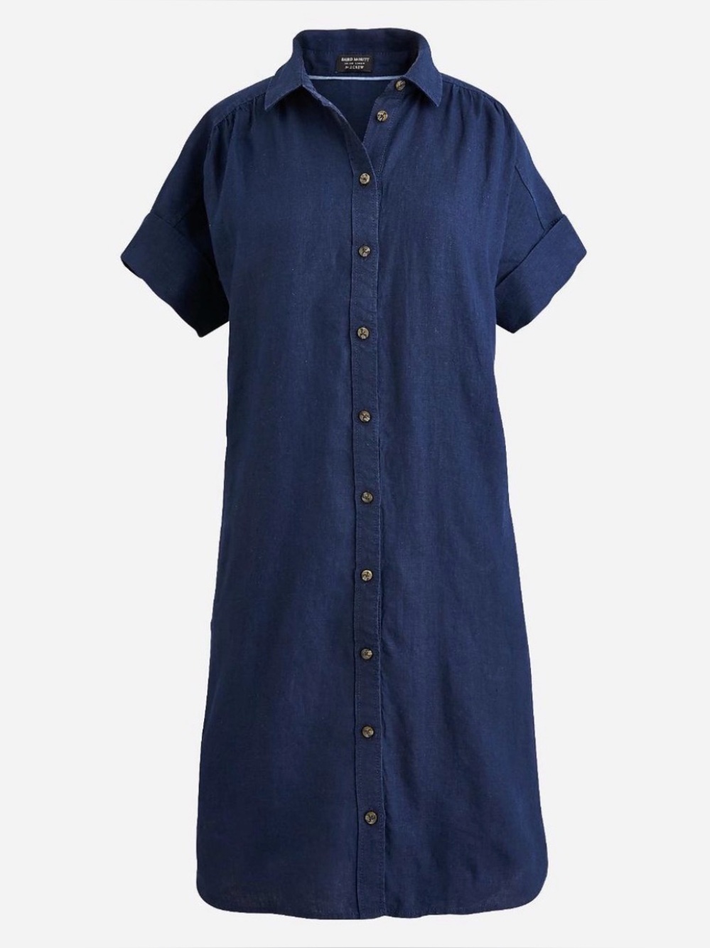 Baird McNutt Irish Linen for J. Crew Navy Shirtdress